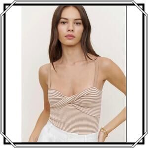 Reformation Beige Striped Top